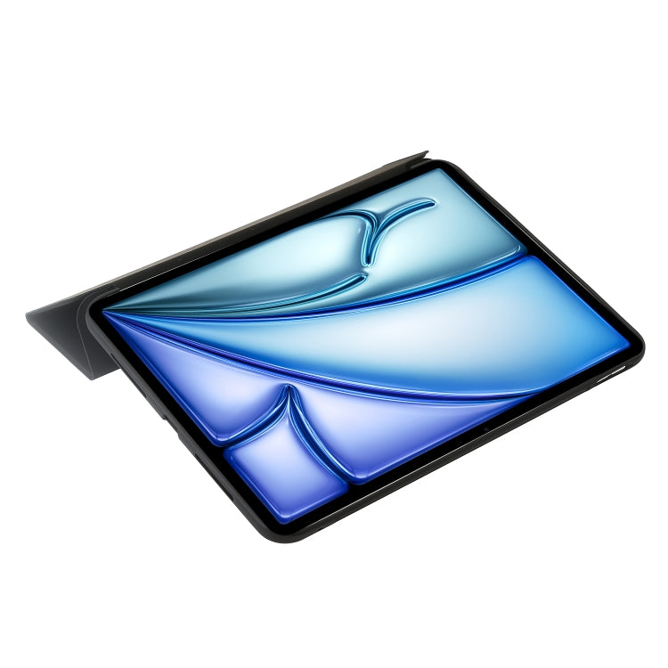 For iPad Air 13 2025 / 2024 Three-fold Holder Flip Tablet Leather Case(Black) by buy2fix