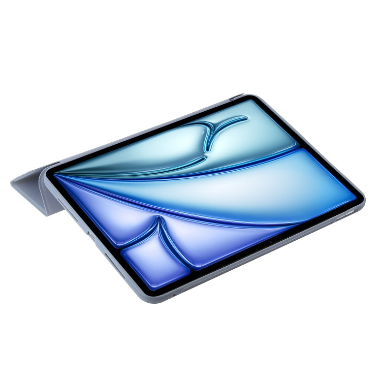 For iPad Air 13 2025 / 2024 Three-fold Holder Flip Tablet Leather Case(Purple) by buy2fix