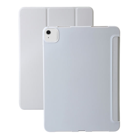 For iPad Air 13 2025 / 2024 Three-fold Holder Flip Tablet Leather Case(Grey) - iPad Air 13 2025 / 2024 Cases by buy2fix | Online Shopping UK | buy2fix