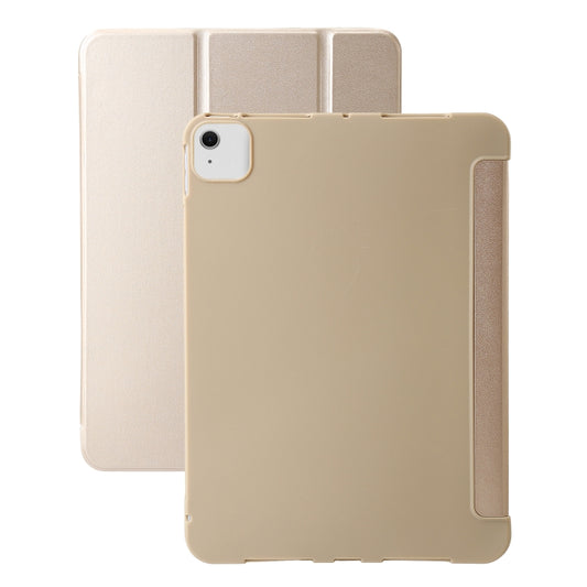 For iPad Air 13 2025 / 2024 Three-fold Holder Flip Tablet Leather Case(Gold) - iPad Air 13 2025 / 2024 Cases by buy2fix | Online Shopping UK | buy2fix