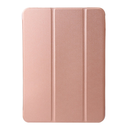 For iPad Air 11 2025 / 2024 Three-fold Holder Flip Tablet Leather Case(Rose Gold) by buy2fix