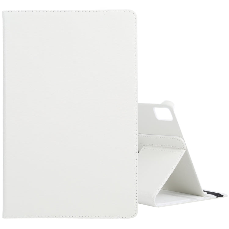 For iPad Air 13 2025 / 2024 360 Degree Rotation Litchi Texture Leather Tablet Case with Holder(White) - More iPad Cases by buy2fix | Online Shopping UK | buy2fix