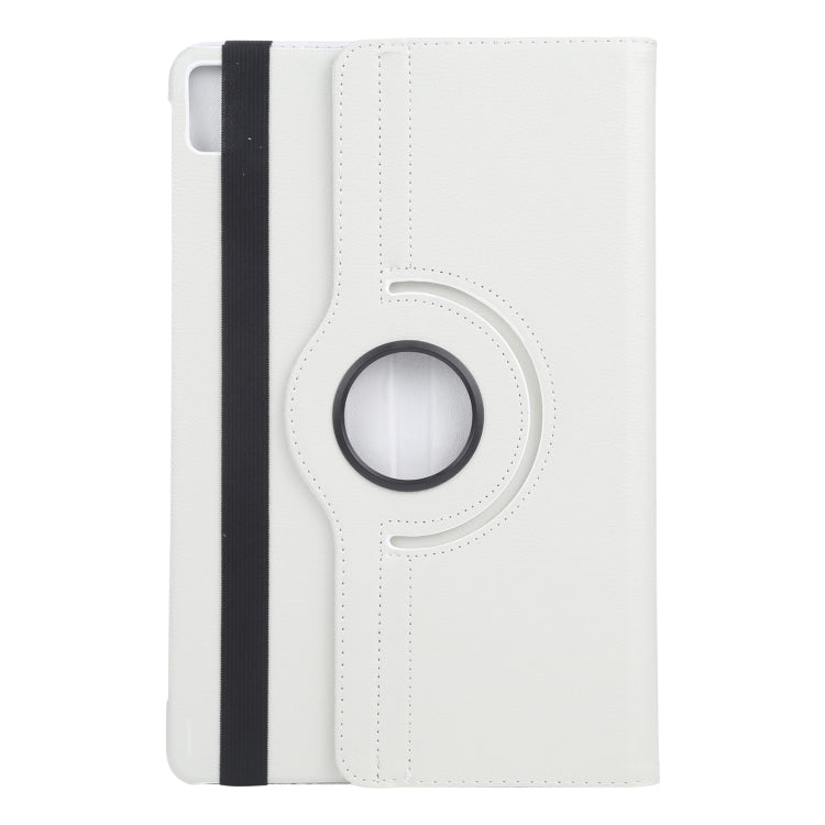 For iPad Air 13 2025 / 2024 360 Degree Rotation Litchi Texture Leather Tablet Case with Holder(White) - More iPad Cases by buy2fix | Online Shopping UK | buy2fix
