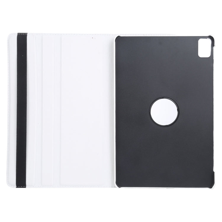 For iPad Air 13 2025 / 2024 360 Degree Rotation Litchi Texture Leather Tablet Case with Holder(White) - More iPad Cases by buy2fix | Online Shopping UK | buy2fix