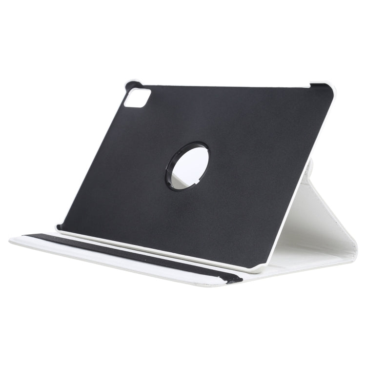 For iPad Air 13 2025 / 2024 360 Degree Rotation Litchi Texture Leather Tablet Case with Holder(White) - More iPad Cases by buy2fix | Online Shopping UK | buy2fix