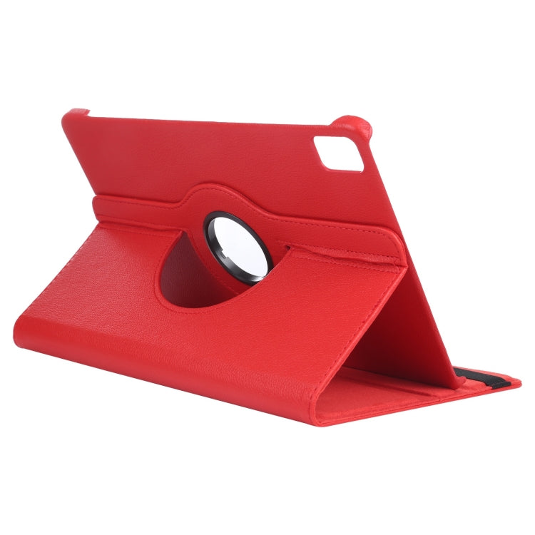 For iPad Air 13 2025 / 2024 360 Degree Rotation Litchi Texture Leather Tablet Case with Holder(Red) - More iPad Cases by buy2fix | Online Shopping UK | buy2fix