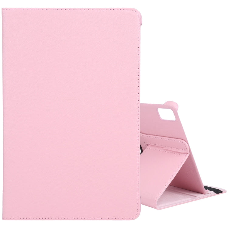 For iPad Air 13 2025 / 2024 360 Degree Rotation Litchi Texture Leather Tablet Case with Holder(Pink) - More iPad Cases by buy2fix | Online Shopping UK | buy2fix