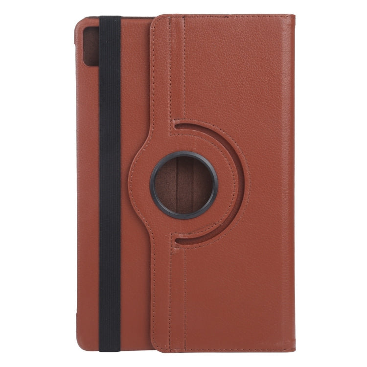 For iPad Air 13 2025 / 2024 360 Degree Rotation Litchi Texture Leather Tablet Case with Holder(Brown) - More iPad Cases by buy2fix | Online Shopping UK | buy2fix