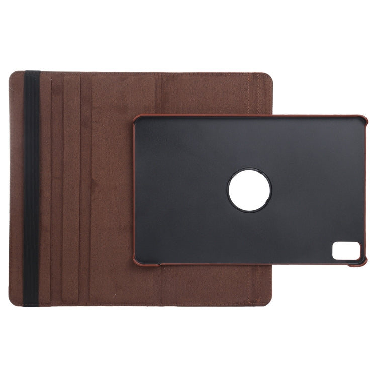 For iPad Air 13 2025 / 2024 360 Degree Rotation Litchi Texture Leather Tablet Case with Holder(Brown) - More iPad Cases by buy2fix | Online Shopping UK | buy2fix