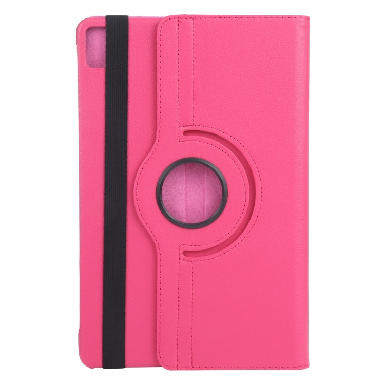 For iPad Air 11 2025 / 2024 360 Degree Rotation Litchi Texture Leather Tablet Case with Holder(Rose Red) - More iPad Cases by buy2fix | Online Shopping UK | buy2fix