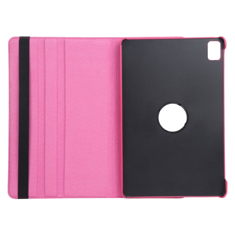 For iPad Air 11 2025 / 2024 360 Degree Rotation Litchi Texture Leather Tablet Case with Holder(Rose Red) - More iPad Cases by buy2fix | Online Shopping UK | buy2fix
