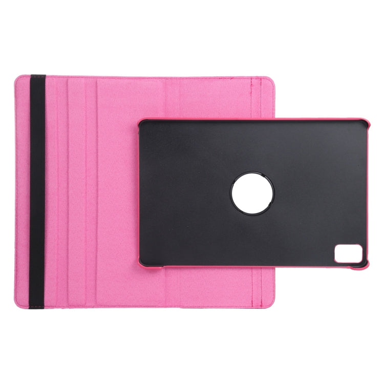 For iPad Air 11 2025 / 2024 360 Degree Rotation Litchi Texture Leather Tablet Case with Holder(Rose Red) - More iPad Cases by buy2fix | Online Shopping UK | buy2fix