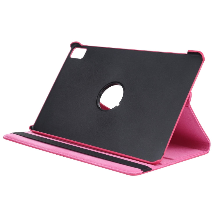 For iPad Air 11 2025 / 2024 360 Degree Rotation Litchi Texture Leather Tablet Case with Holder(Rose Red) - More iPad Cases by buy2fix | Online Shopping UK | buy2fix
