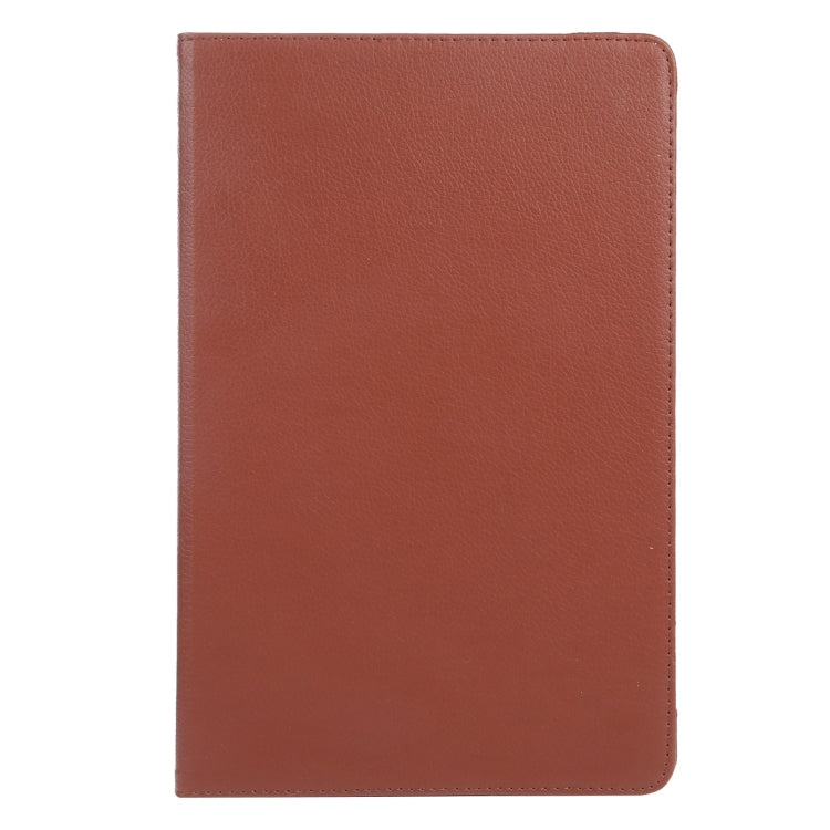For iPad Pro 11 2024 360 Degree Rotation Litchi Texture Leather Tablet Case with Holder(Brown) - iPad Pro 11 2024 Cases by buy2fix | Online Shopping UK | buy2fix