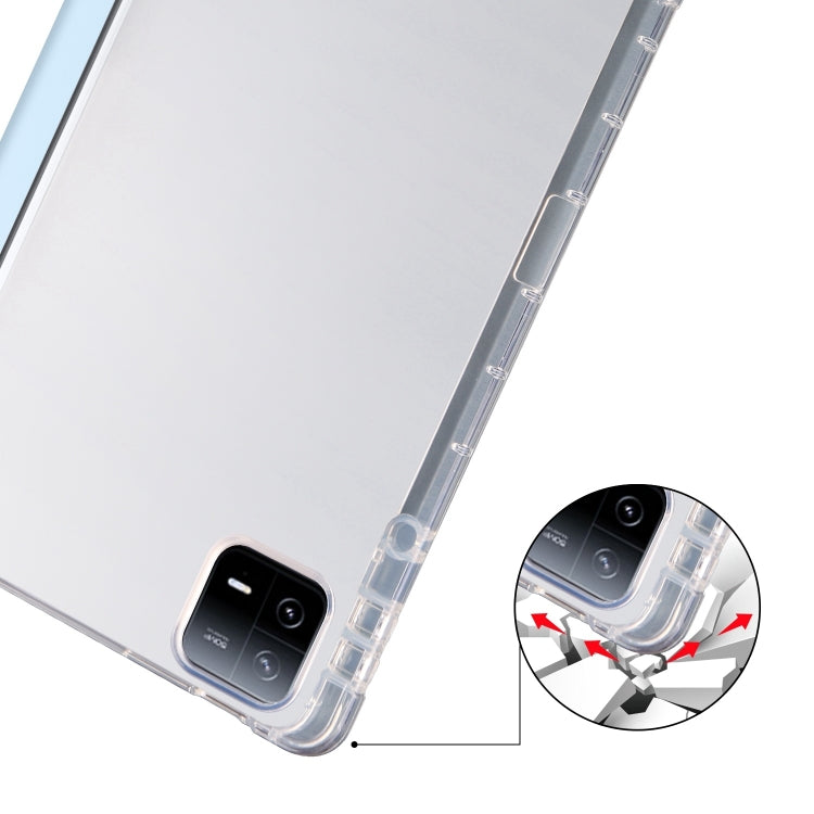 For iPad Air 13 2025 / 2024 3-fold Clear TPU Smart Leather Tablet Case with Pen Slot(Ice Blue) - iPad Air 13 2025 / 2024 Cases by buy2fix | Online Shopping UK | buy2fix