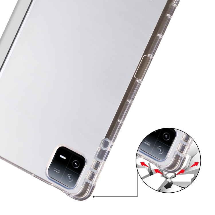 For iPad Air 13 2025 / 2024 3-fold Clear TPU Smart Leather Tablet Case with Pen Slot(Space Gray) - iPad Air 13 2025 / 2024 Cases by buy2fix | Online Shopping UK | buy2fix