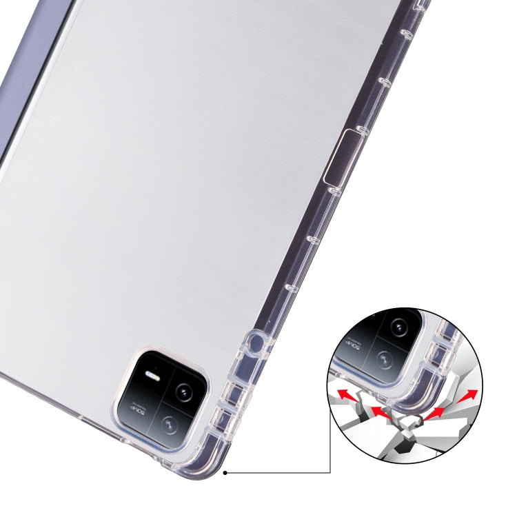 For iPad Air 13 2025 / 2024 3-fold Clear TPU Smart Leather Tablet Case with Pen Slot(Lavender Purple) - iPad Air 13 2025 / 2024 Cases by buy2fix | Online Shopping UK | buy2fix