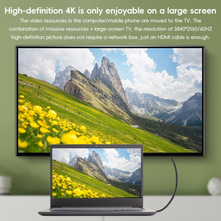 HDTV to Mini HDTV 4K UHD Video Transmission Braided Cable, Length:5m(Grey) by buy2fix