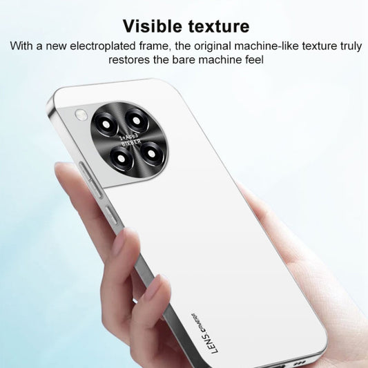 For OnePlus 11 AG Frosted Electroplating Acrylic Phone Case(Silver White) by buy2fix