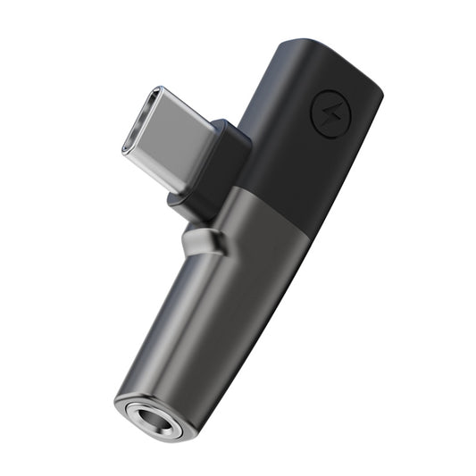 2 in 1 USB-C / Type-C to 3.5mm + USB-C / Type-C DAC Audio Phone Charging Adapter(Light Gold) by buy2fix