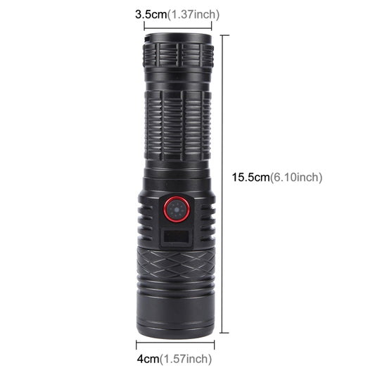 816 20W Spotlight 2000LM Telescopic Zoom LED Flashlight(Black) by buy2fix