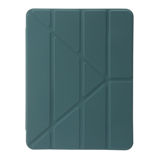 For iPad Air 11 2025 / 2024 Clear Acrylic Deformation Leather Tablet Case(Dark Green) by buy2fix