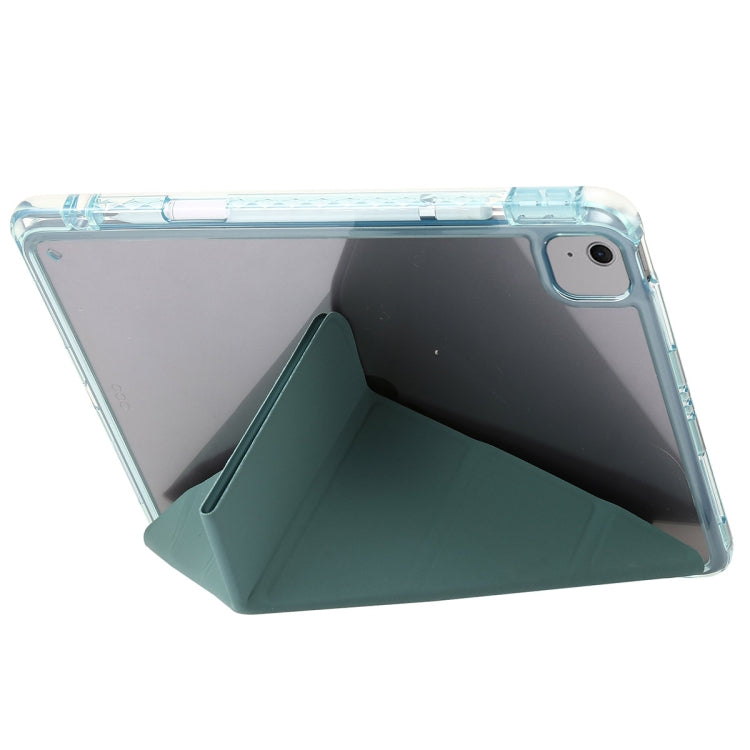 For iPad Air 11 2025 / 2024 Clear Acrylic Deformation Leather Tablet Case(Dark Green) - iPad Air 11 2025 / 2024 Cases by buy2fix | Online Shopping UK | buy2fix
