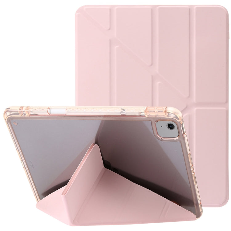 For iPad Air 11 2025 / 2024 Clear Acrylic Deformation Leather Tablet Case(Pink) - iPad Air 11 2025 / 2024 Cases by buy2fix | Online Shopping UK | buy2fix