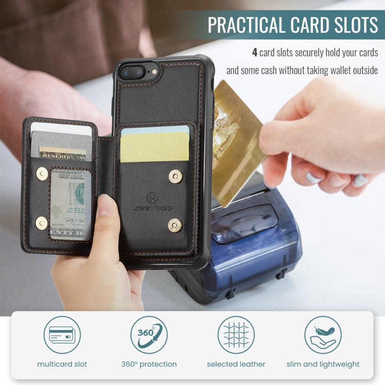 For iPhone 8 Plus / 7 Plus / 6 Plus JEEHOOD J05 Business Magnetic Style RFID Leather Phone Case(Black) - More iPhone Cases by JEEHOOD | Online Shopping UK | buy2fix