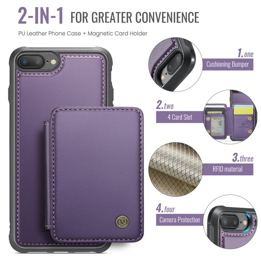 For iPhone 8 Plus / 7 Plus / 6 Plus JEEHOOD J05 Business Magnetic Style RFID Leather Phone Case(Purple) - More iPhone Cases by JEEHOOD | Online Shopping UK | buy2fix