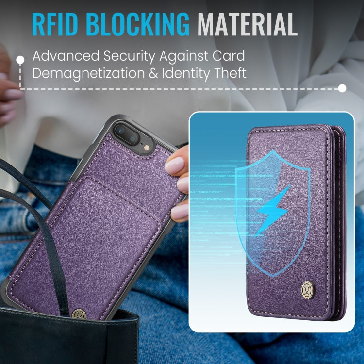 For iPhone 8 Plus / 7 Plus / 6 Plus JEEHOOD J05 Business Magnetic Style RFID Leather Phone Case(Purple) - More iPhone Cases by JEEHOOD | Online Shopping UK | buy2fix