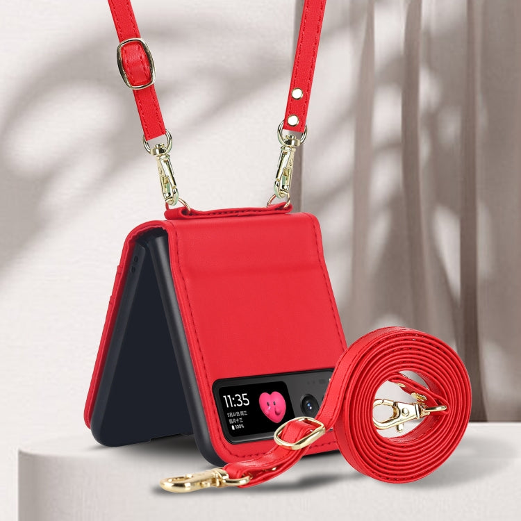 For Motorola Razr 40 Dual Card Slots Folding Phone Case(Red) by buy2fix