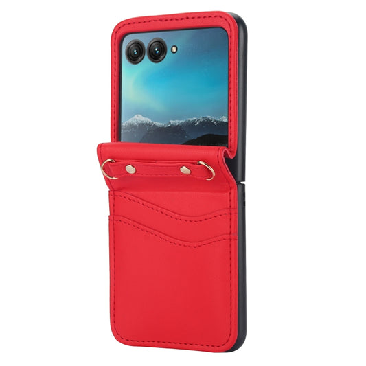 For Motorola Razr 40 Ultra Dual Card Slots Folding Phone Case(Red) by buy2fix