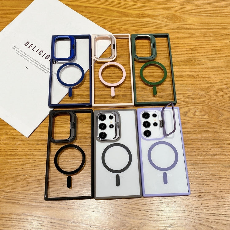 For Samsung Galaxy S24+ 5G Metal Lens Frame Holder MagSafe Phone Case(Black) by buy2fix