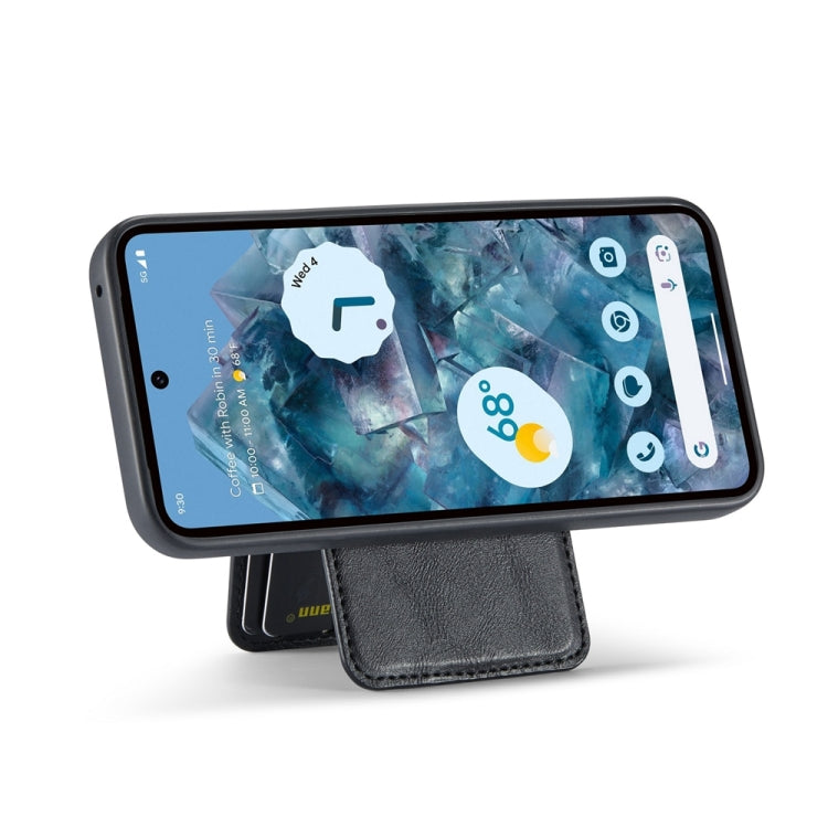 For Google Pixel 9 Pro Fierre Shann Cowhide Vertical Flip Magnetic Card Holder Phone Case(Black) - Google Cases by FIERRE SHANN | Online Shopping UK | buy2fix