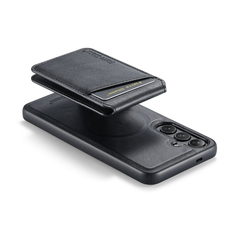 For Samsung Galaxy S24+ 5G Fierre Shann Cowhide Vertical Flip Magnetic Card Holder Phone Case(Black) - Galaxy S24+ 5G Cases by FIERRE SHANN | Online Shopping UK | buy2fix