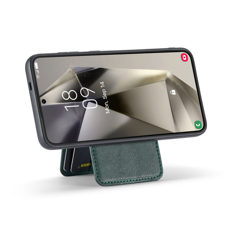 For Samsung Galaxy S23 FE 5G Fierre Shann Cowhide Vertical Flip Magnetic Card Holder Phone Case(Green) - Galaxy S23 FE 5G Cases by FIERRE SHANN | Online Shopping UK | buy2fix