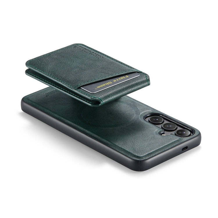 For Samsung Galaxy S23 FE 5G Fierre Shann Cowhide Vertical Flip Magnetic Card Holder Phone Case(Green) - Galaxy S23 FE 5G Cases by FIERRE SHANN | Online Shopping UK | buy2fix
