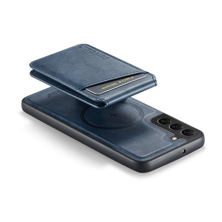 For Samsung Galaxy S22 5G Fierre Shann Cowhide Vertical Flip Magnetic Card Holder Phone Case(Blue) - Galaxy S22 5G Cases by FIERRE SHANN | Online Shopping UK | buy2fix