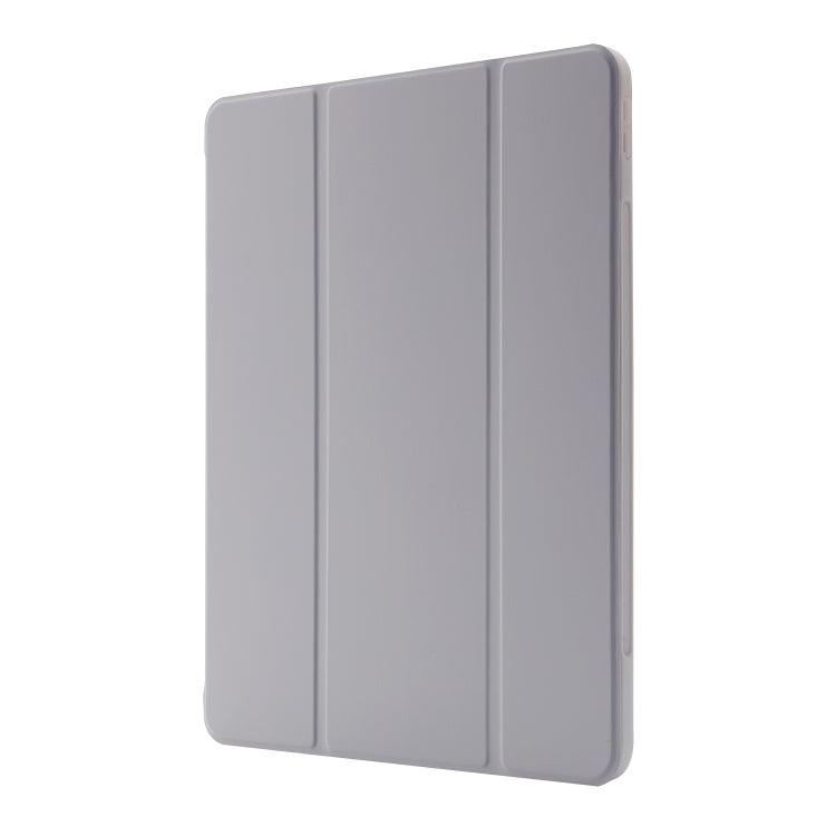 For iPad Air 13 2025 / 2024 Skin Feel Tri-fold Leather Tablet Case with Pen Slot(Grey) - iPad Air 13 2025 / 2024 Cases by buy2fix | Online Shopping UK | buy2fix