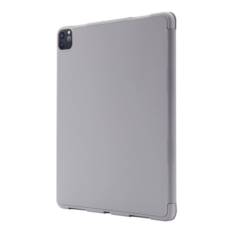 For iPad Air 13 2025 / 2024 Skin Feel Tri-fold Leather Tablet Case with Pen Slot(Grey) - iPad Air 13 2025 / 2024 Cases by buy2fix | Online Shopping UK | buy2fix