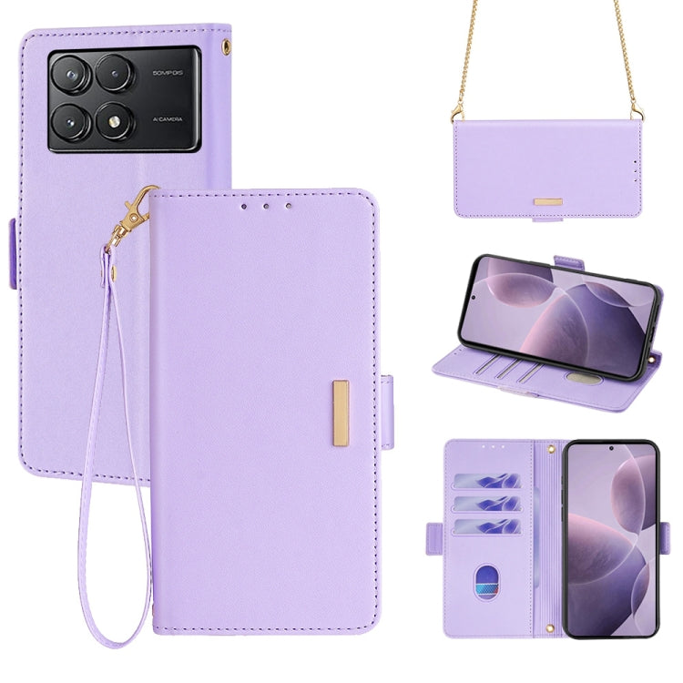 For Xiaomi Redmi K70 5G / K70 Pro 5G Crossbody Chain Leather Phone Case(Purple) - Xiaomi Cases by buy2fix | Online Shopping UK | buy2fix
