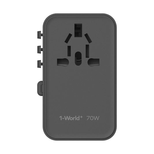 MOMAX 1-World+ 70W Gallium Nitride Expansion Cable Global Conversion Socket Power Adapter(Black) by MOMAX