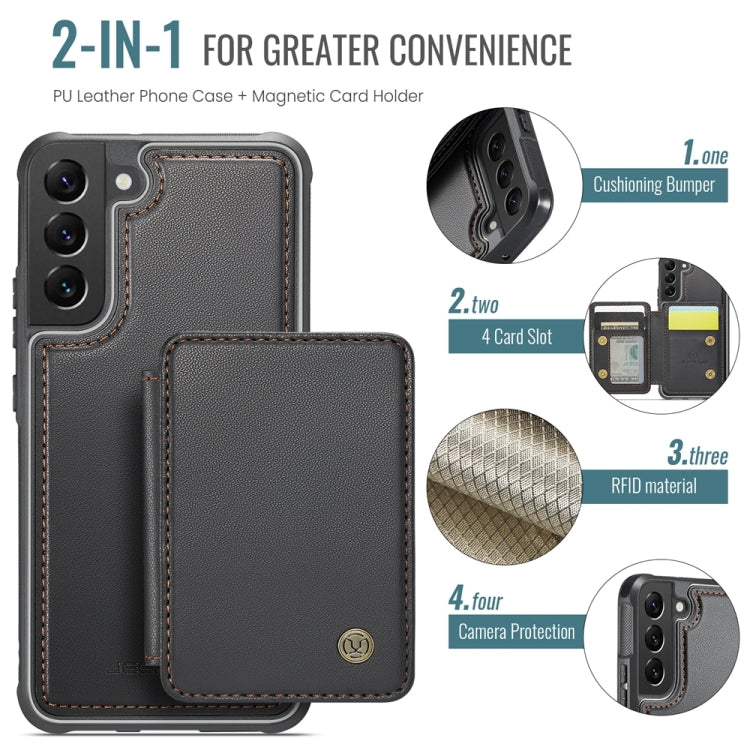 For Samsung Galaxy S22 5G JEEHOOD J05 Business Magnetic Style RFID Leather Phone Case(Black) - Galaxy S22 5G Cases by JEEHOOD | Online Shopping UK | buy2fix