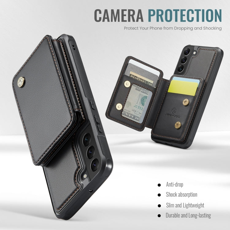 For Samsung Galaxy S22 5G JEEHOOD J05 Business Magnetic Style RFID Leather Phone Case(Black) - Galaxy S22 5G Cases by JEEHOOD | Online Shopping UK | buy2fix