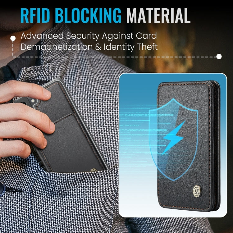 For Samsung Galaxy S22 5G JEEHOOD J05 Business Magnetic Style RFID Leather Phone Case(Black) - Galaxy S22 5G Cases by JEEHOOD | Online Shopping UK | buy2fix