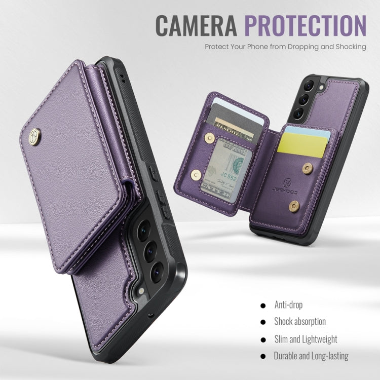 For Samsung Galaxy S22 5G JEEHOOD J05 Business Magnetic Style RFID Leather Phone Case(Purple) - Galaxy S22 5G Cases by JEEHOOD | Online Shopping UK | buy2fix