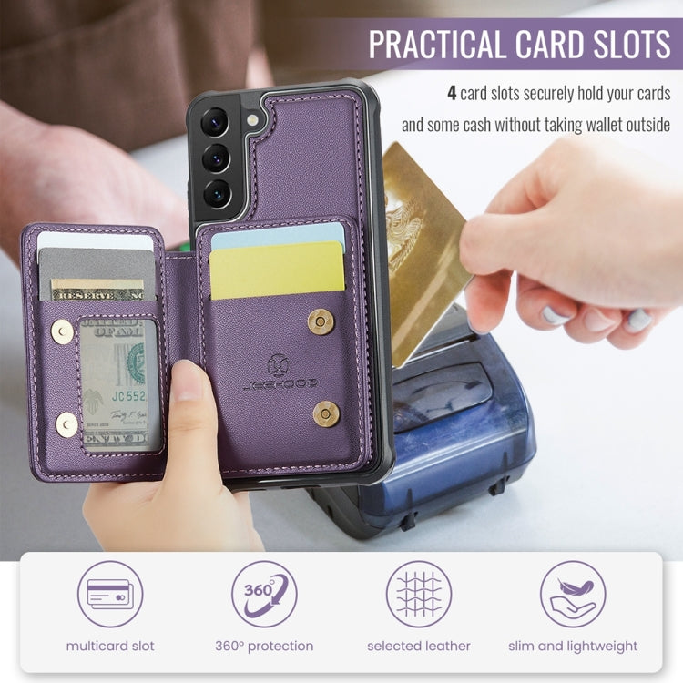 For Samsung Galaxy S22 5G JEEHOOD J05 Business Magnetic Style RFID Leather Phone Case(Purple) - Galaxy S22 5G Cases by JEEHOOD | Online Shopping UK | buy2fix