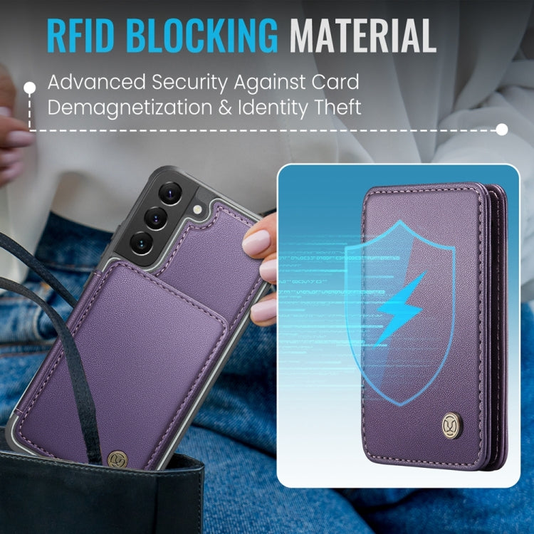 For Samsung Galaxy S22 5G JEEHOOD J05 Business Magnetic Style RFID Leather Phone Case(Purple) - Galaxy S22 5G Cases by JEEHOOD | Online Shopping UK | buy2fix