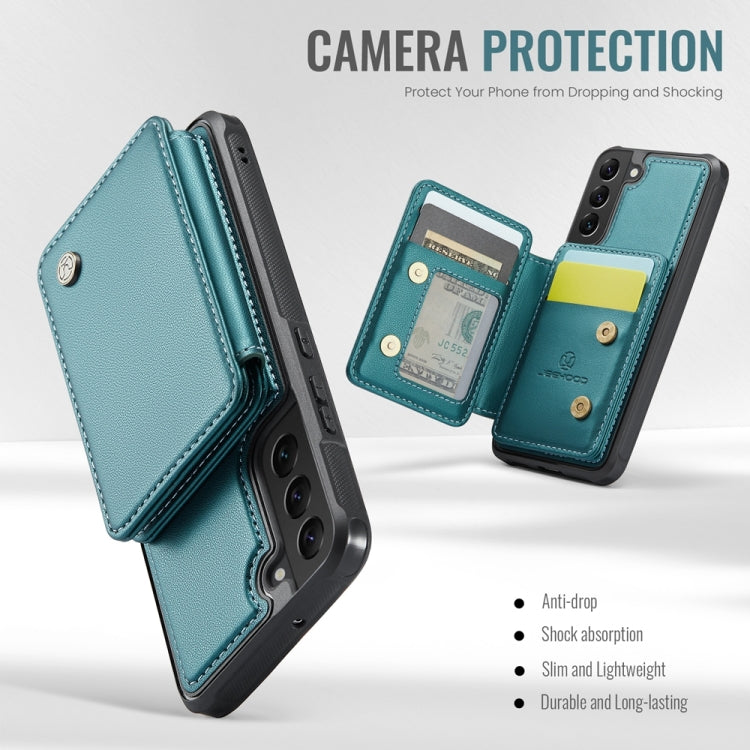 For Samsung Galaxy S22 5G JEEHOOD J05 Business Magnetic Style RFID Leather Phone Case(Blue Green) - Galaxy S22 5G Cases by JEEHOOD | Online Shopping UK | buy2fix